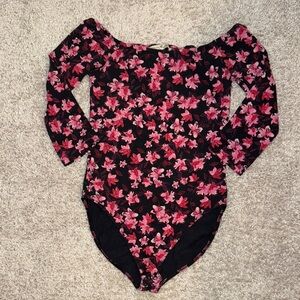 Floral 3/4 Sleeve off shoulder Bodysuit